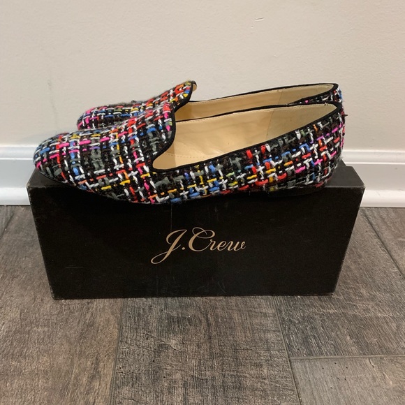 J. Crew Rainbow Multicolor Tweed Loafers - Picture 2 of 8